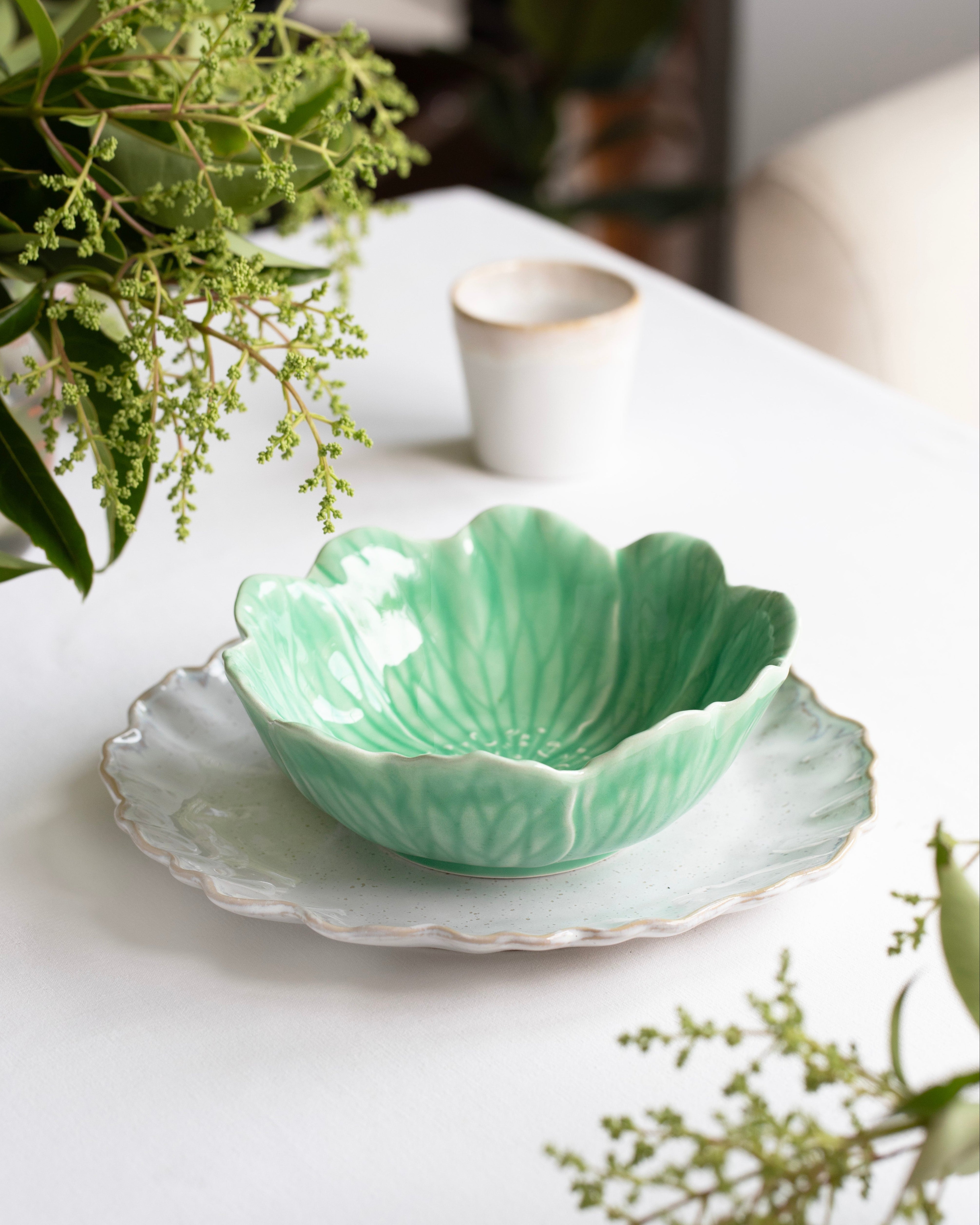 Bowl Flora Verde agua