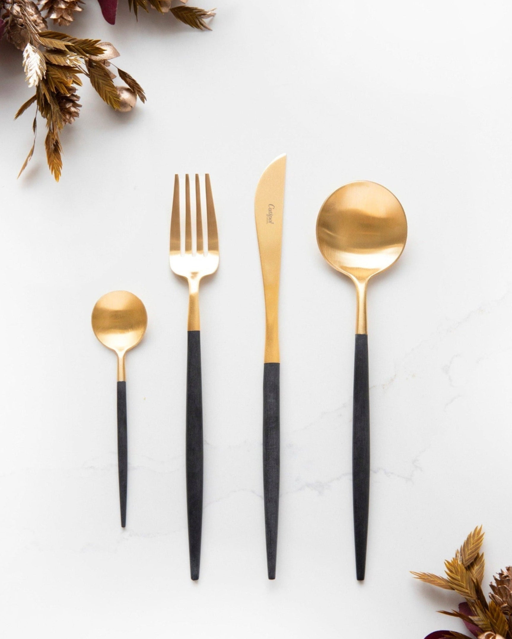 Cubertería 24 piezas Cutipol Goa Black Gold