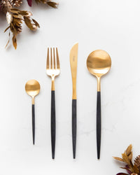 Bestek 24 stuks Cutipol Goa Zwart Goud