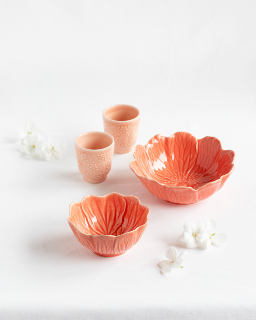Set van 4 stuks Flora Coral