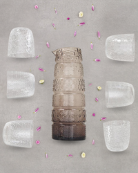 Set 6 verres + carafe Textures Smoke Grey