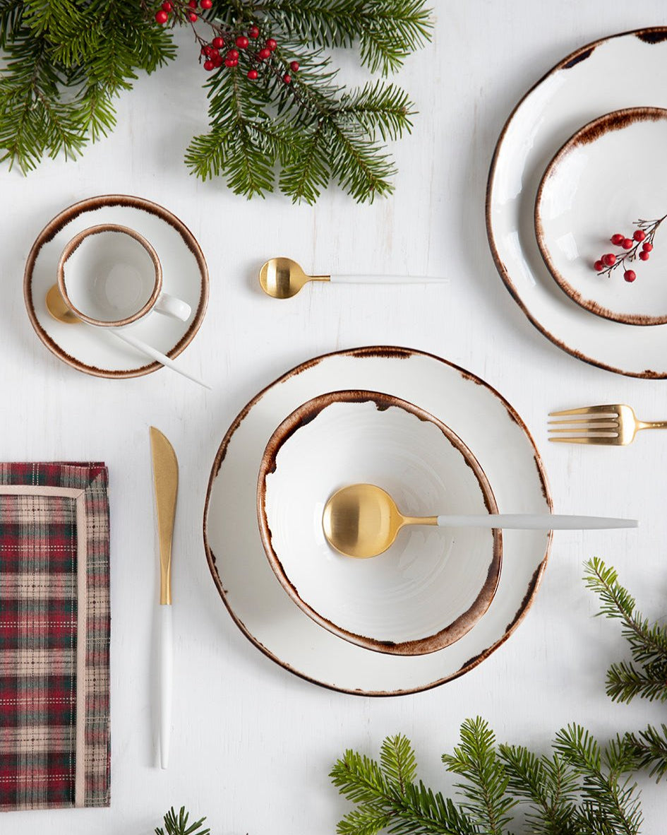 Natural Brown "Organic" 12-piece Dinner Set