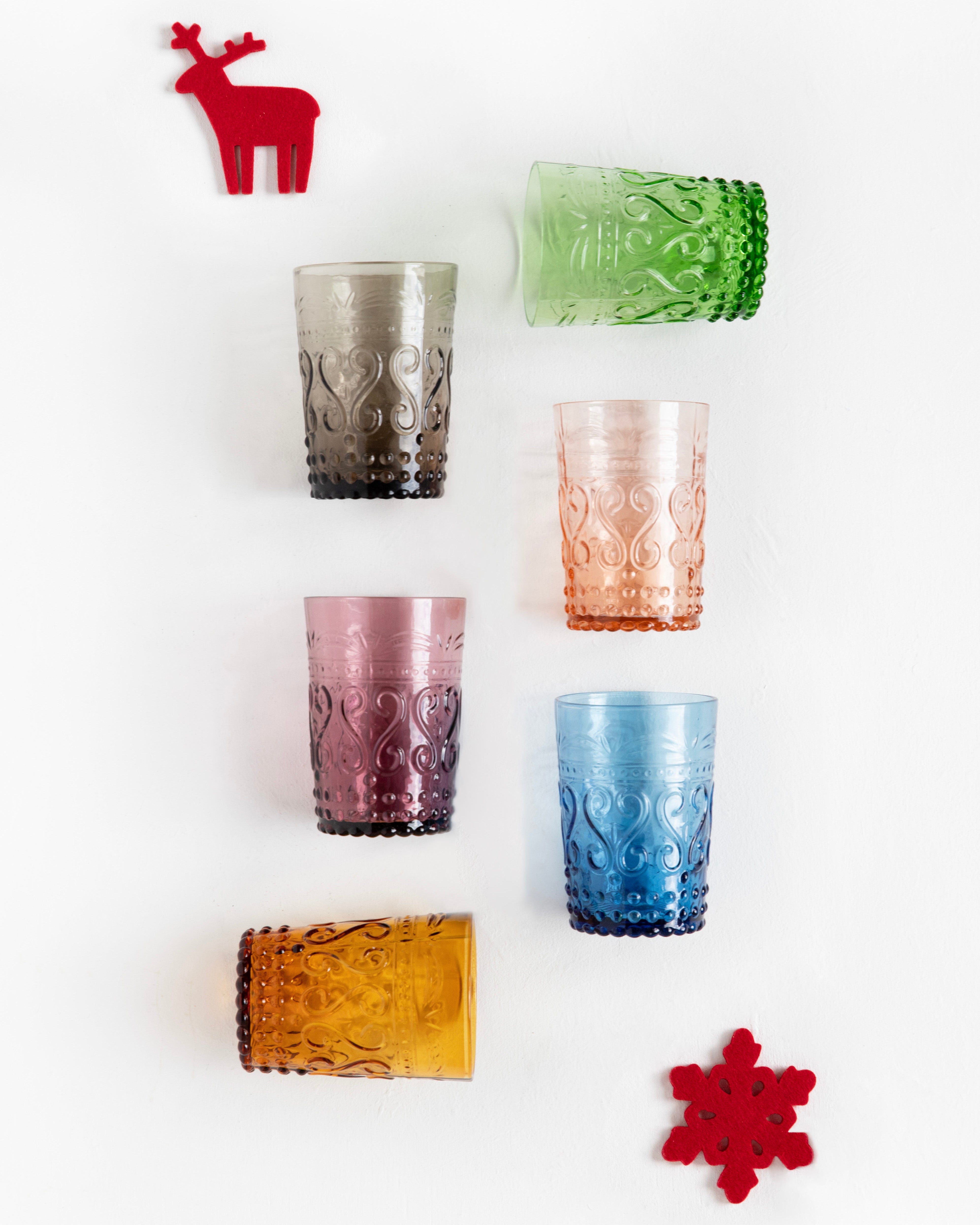 Set van 6 romantische glazen