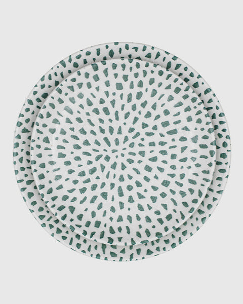 Plato de postre Mosaic Green Forest