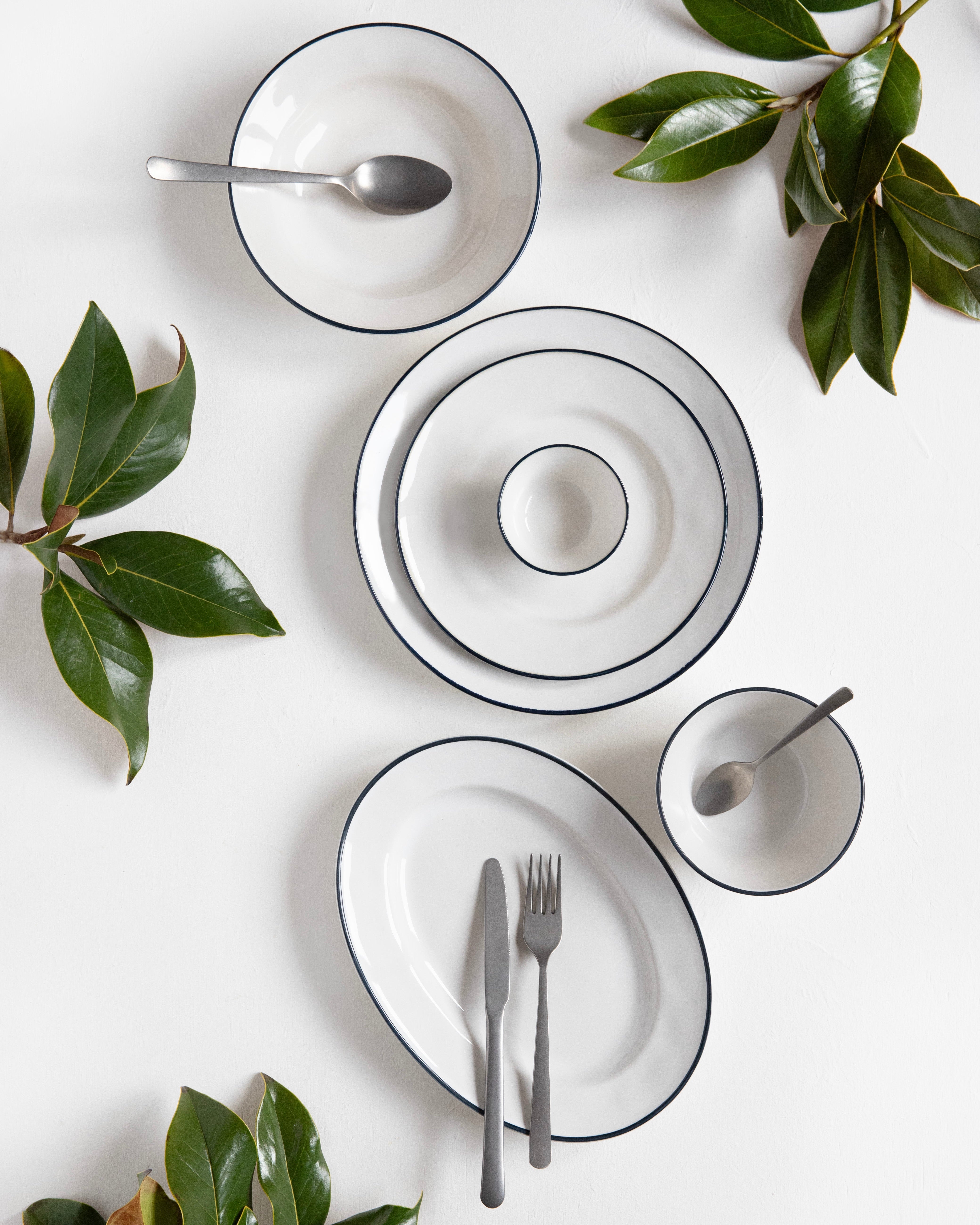 Dessert Bord Blue Edge