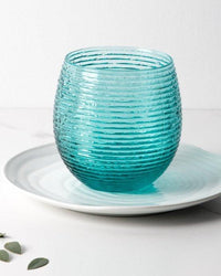 Set 6 vasos Reeded Turquoise