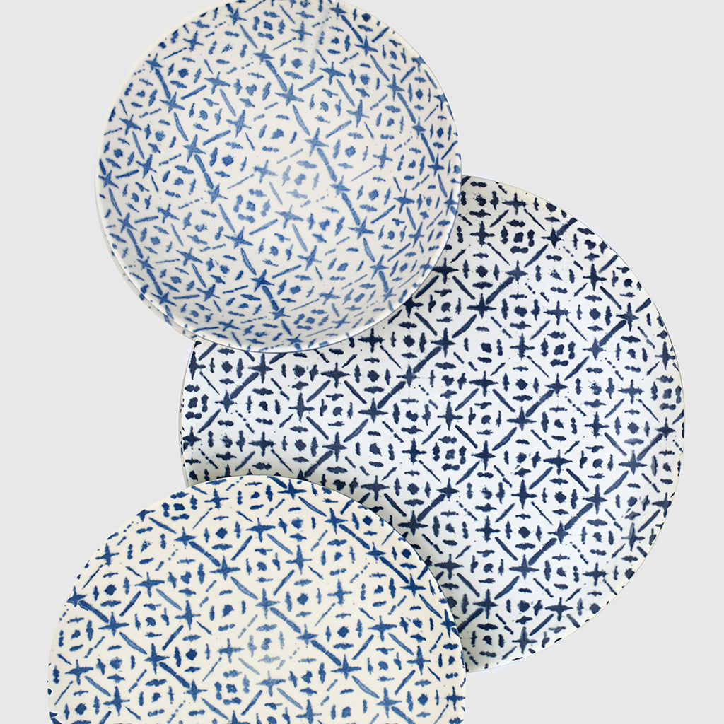 Plato llano Indigo Tile