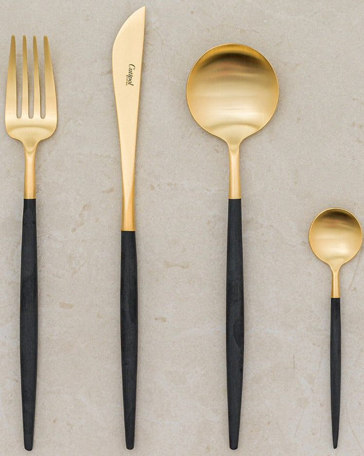 Cubertería 24 piezas Cutipol Goa Black Gold