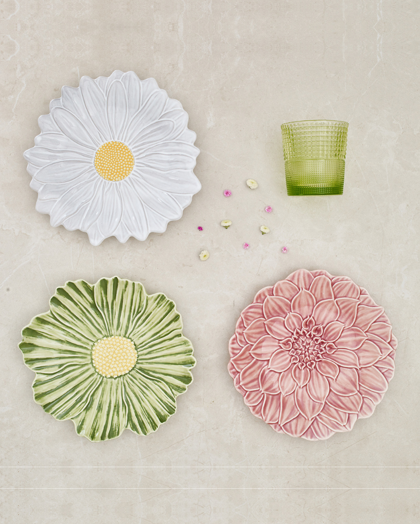 Set 3 Platos Postre Flowers