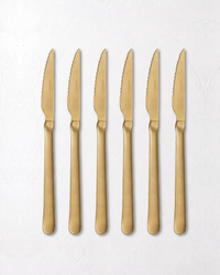 Set of 6 Tribeca Gold Vintage Steak Knives