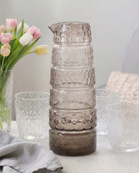 Set 6 vasos + jarra Textures Smoke Grey