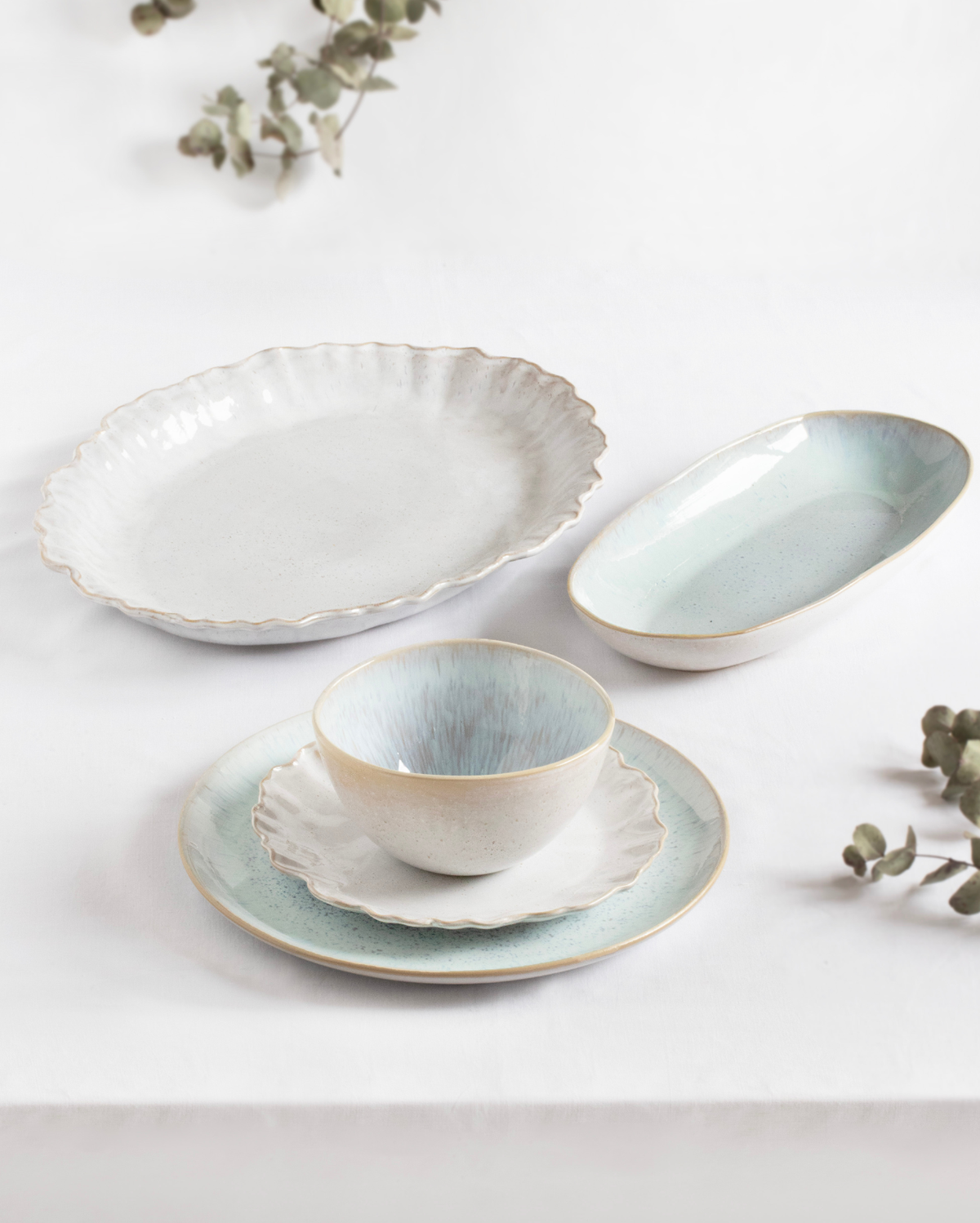 Sea & Sand 14-piece tableware set | Complete set for 4 people