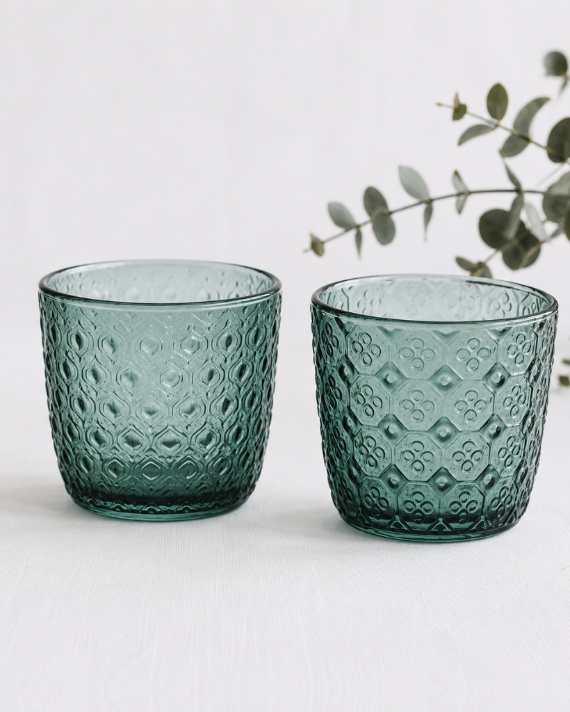 Set 6 vasos Textures Optical Olive Green