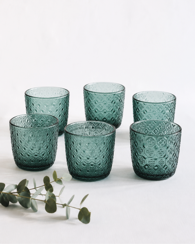 Set 6 vasos Textures Optical Olive Green