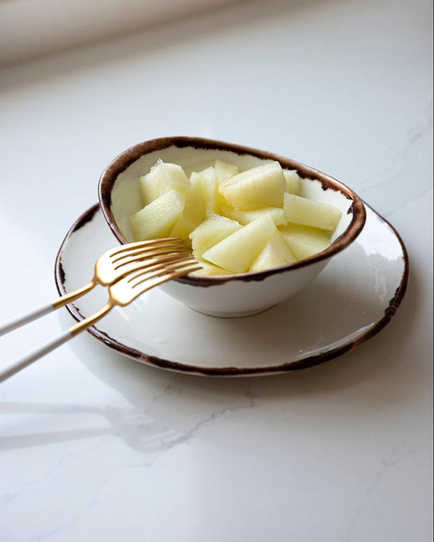 Assiette à Dessert Organic Natural Brown