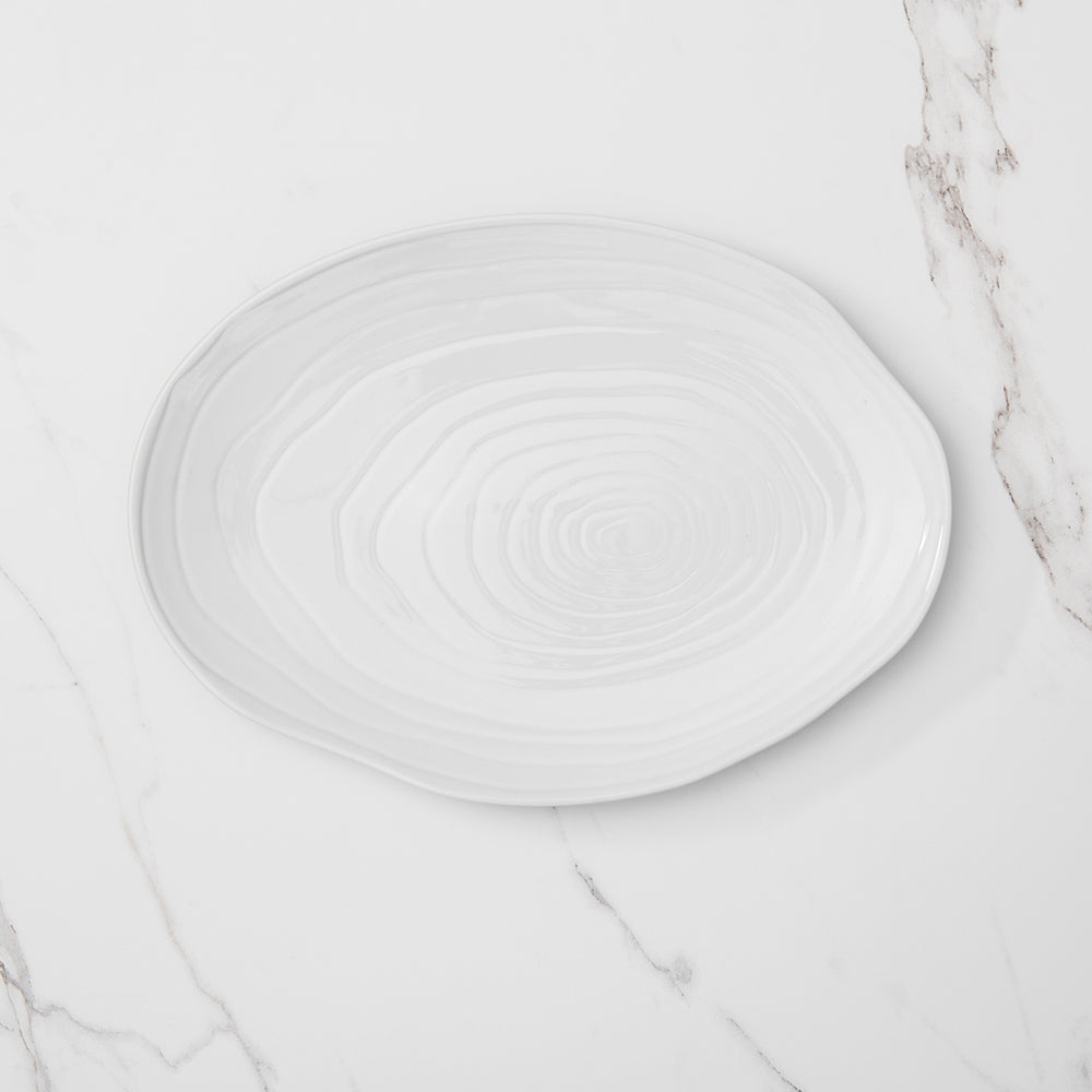Große ovale Platte aus Teakholz