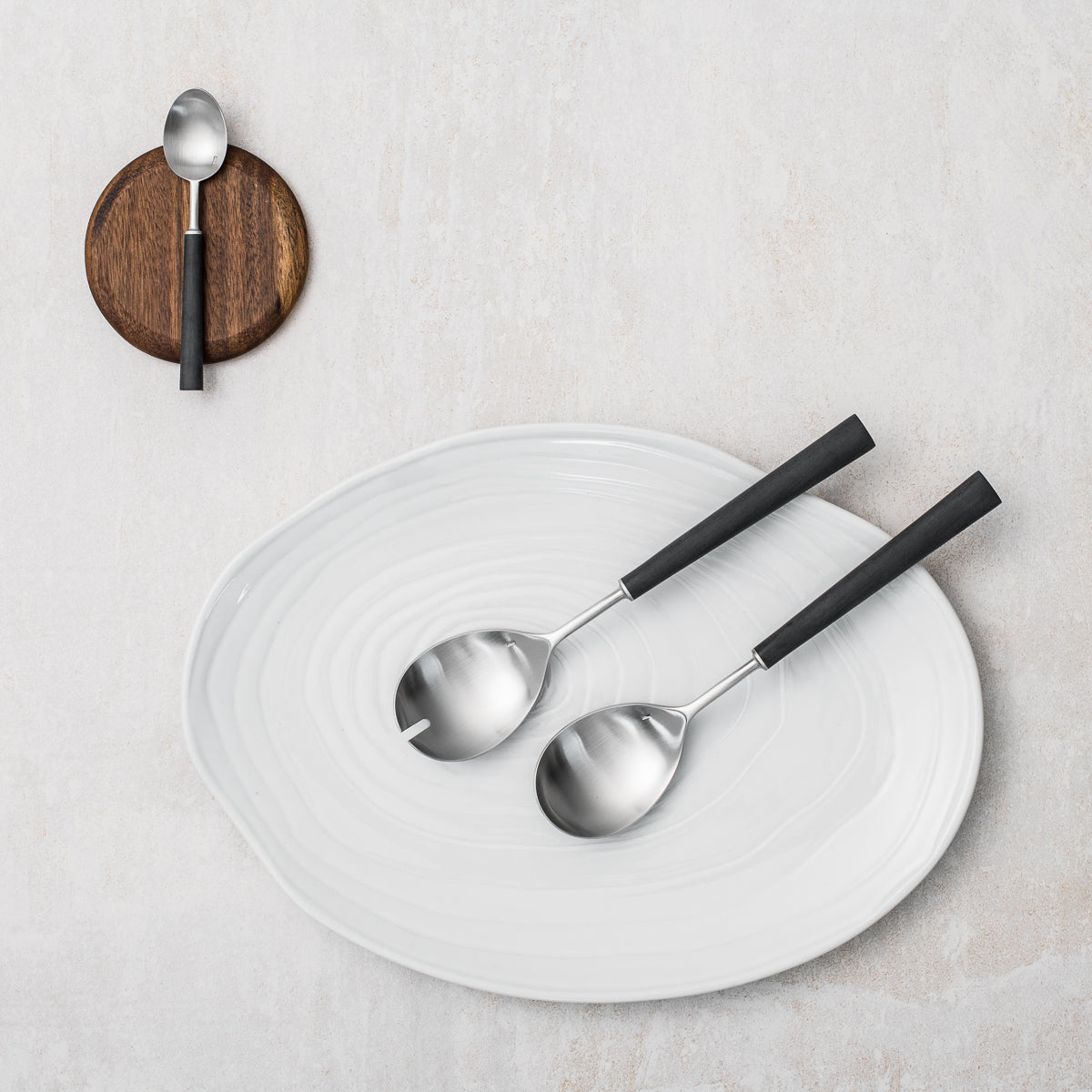 Assiette/Plat ovale Teak White