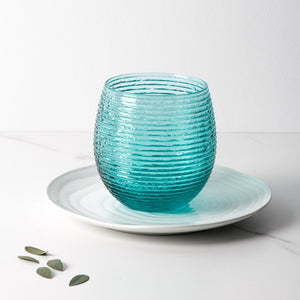 Set 6 vasos Reeded Turquoise